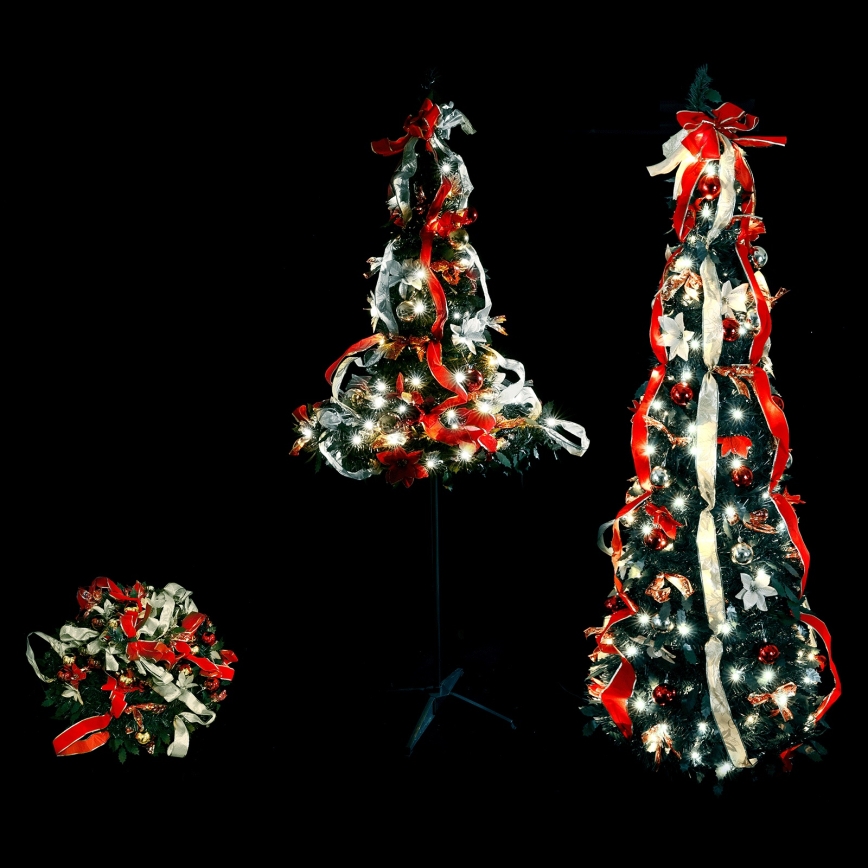 Aigostar - LED lauko kalėdinis medis 150 LED, 1,8 m, IP44, raudona, šaltai balta