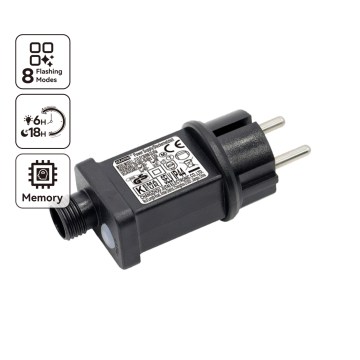 Aigostar - Lauko maitinimo adapteris 9W/31V/8 funkcijų IP44 juodas