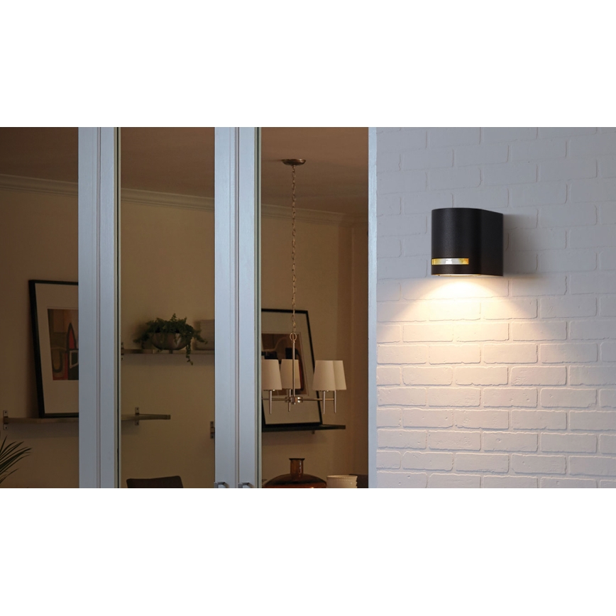 Aigostar - Lauko sieninis šviestuvas 1xGU10/35W/230V juoda IP54