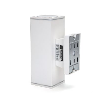 Aigostar - Lauko sieninis šviestuvas 2xGU10/230V balta IP65 kampinis