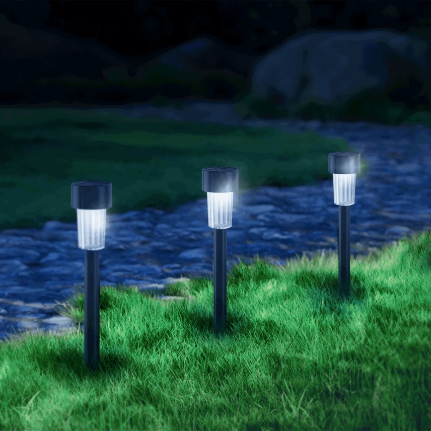 Aigostar - LED Saulės energijos šviestuvas su jutikliu soumraku LED/0,006W/1,2V 40 mAh 29,5 cm juoda 6500K IP44