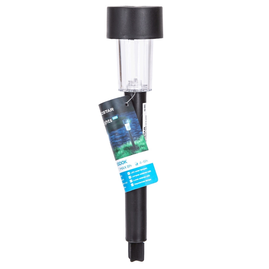 Aigostar - LED Saulės energijos šviestuvas su jutikliu soumraku LED/0,006W/1,2V 40 mAh 29,5 cm juoda 6500K IP44