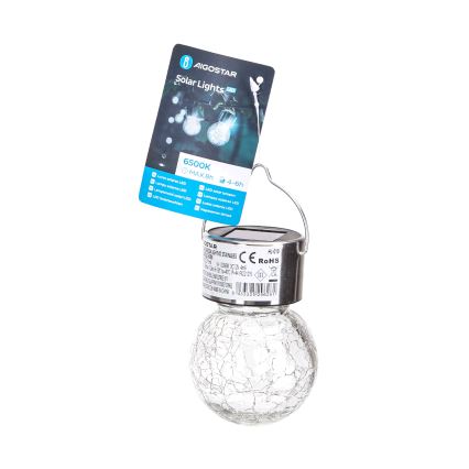 Aigostar - LED apšvietimas, įkraunamas saulės energija LED/0,006W/1,2V diametras 6 cm 100 mAh 6500K IP44