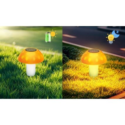 Aigostar - LED apšvietimas, įkraunamas saulės energija LED/0,024W/1,2V 200 mAh 2700K IP44 baravykas