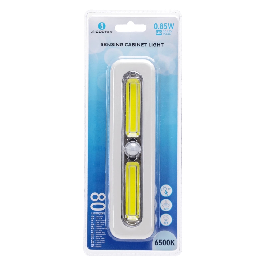 Aigostar - LED apšvietimas spintai su judesio jutikliu LED/3xAAA 6500K balta