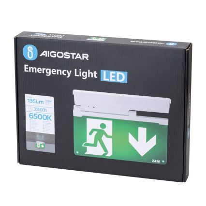 Aigostar - LED avarinė lemputė EMERGENCY EXIT LED/3,6W/230V 6500K 500mAh
