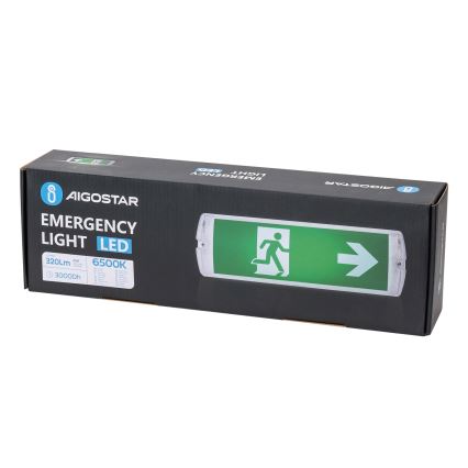 Aigostar - LED avarinė lemputė EMERGENCY EXIT LED/4W/230V IP65 6500K 600mAh