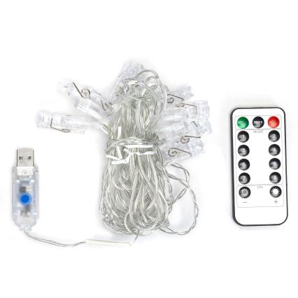 Aigostar - LED dekoratyvinė girlianda 10xLED/5W/USB 5 m šiltai balta