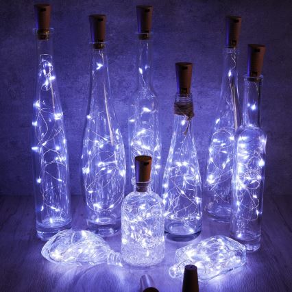 Aigostar - LED dekoratyvinė girlianda su butelio kamščiu 20xLED/3xLR44 2m šalta balta