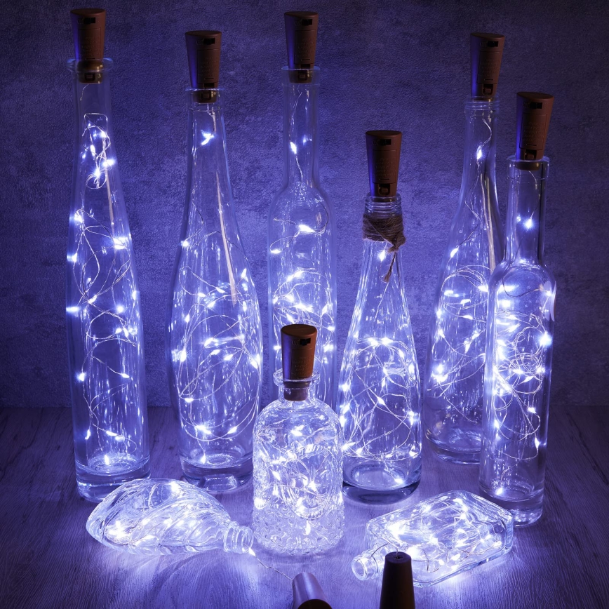 Aigostar - LED dekoratyvinė girlianda su butelio kamščiu 20xLED/3xLR44 2m šalta balta