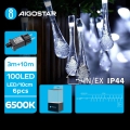 Aigostar - LED Dekoratyvinė lauko girlianda 100xLED/8 funkcijos 13m IP44 šalta balta