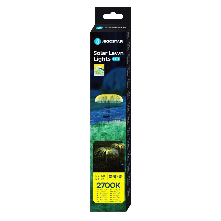 Aigostar - LED dekoratyvinis šviestuvas, įkraunamas saulės energija LED/0,03W/1,2V 70cm 300 mAh 2700K IP44
