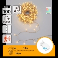 Aigostar - LED dimeriuojama lauko kalėdinė girlianda su judesio davikliu 100xLED/3xAA 12m šiltai balta + nuotolinis valdymas