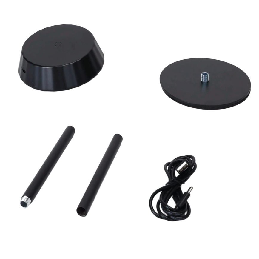 Aigostar - reguliuojama LED stalinė lempa AMBIENT LED/2,4W/5V 3000-6500K juoda 2000 mAh