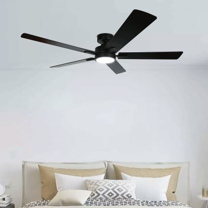 Aigostar - reguliuojamas LED lubinis ventiliatorius LED/20W/230V 2700-6500K 132cm juodas + su nuotoliniu pultu