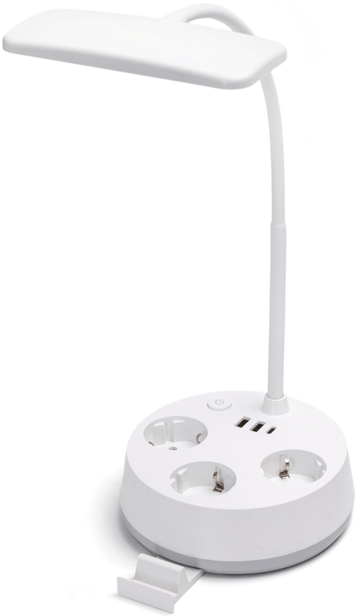Aigostar - LED Dimeruojama stalinė lempa su lizdais ir USB LED/4,6W/230V 3000/4000/6500K balta