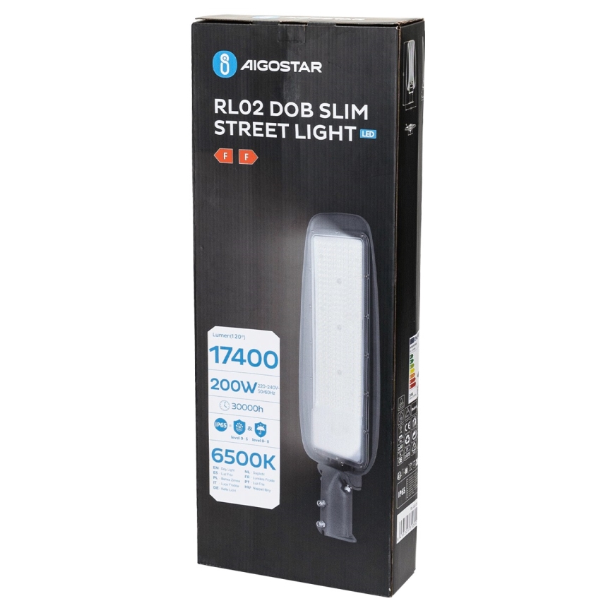 Aigostar - LED Gatvės šviestuvas SLIM LED/200W/230V 6500K IP65