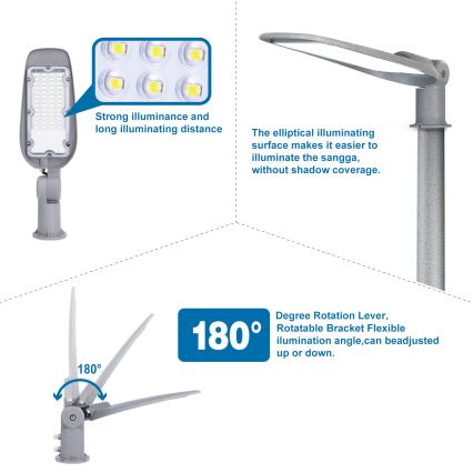 Aigostar - LED gatvės šviestuvas SLIM LED/200W/230V 6500K IP65