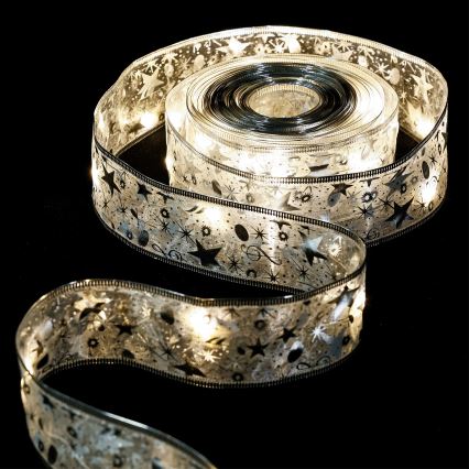 Aigostar - LED girlianda 100xLED/3xAA 10 m šilto baltumo sidabrinė