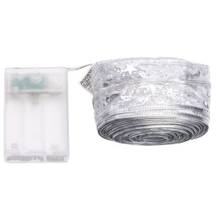 Aigostar - LED girlianda 100xLED/3xAA 10 m šilto baltumo sidabrinė