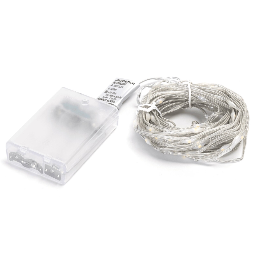 Aigostar - LED girlianda 100xLED/3xAA 10,3m šiltai balta