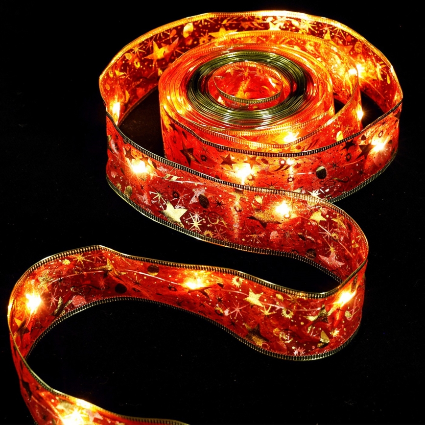 Aigostar - LED girlianda 100xLED/3xAA 10 m šiltai balta / raudona