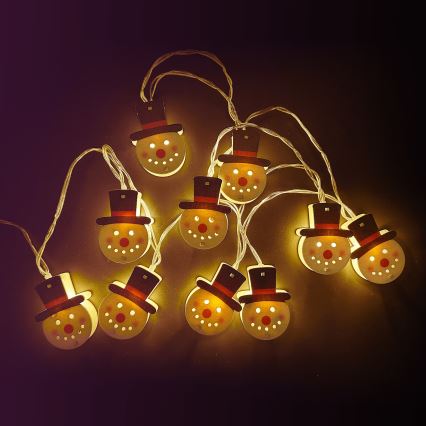 Aigostar - LED  girlianda 10xLED/3xAA 1,5m šiltai balta sniego senis