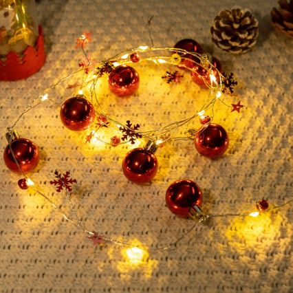 Aigostar - LED girlianda 20xLED/3xAA 2 m šiltai balta