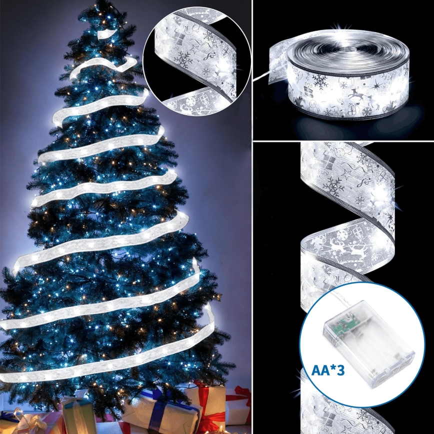 Aigostar - LED girlianda 20xLED/3xAA 2 m šiltai balta sidabrinė