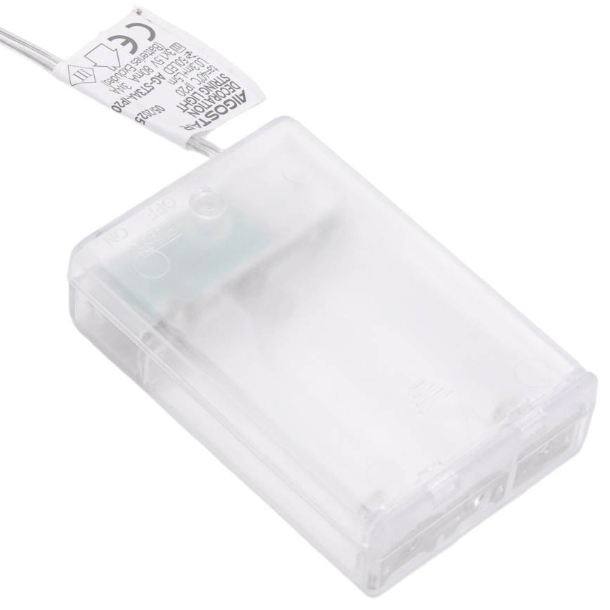 Aigostar - LED girlianda 20xLED/3xAA 2 m šiltai balta sidabrinė