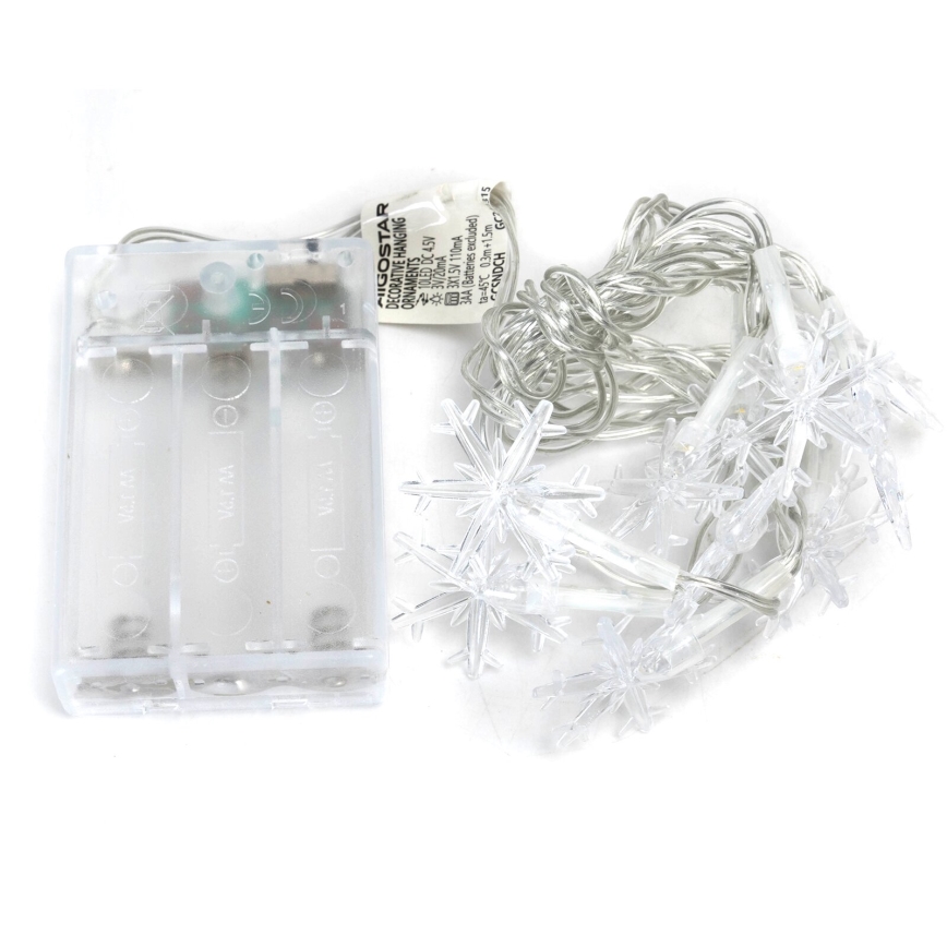 Aigostar - LED girlianda 20xLED/3xAA 3,3m snaigės