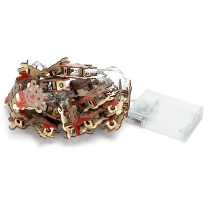 Aigostar - LED girlianda 20xLED/3xAA, 3 m, šiltai balta, su elniu