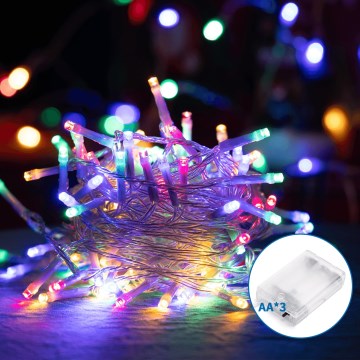 Aigostar - LED girlianda 50xLED/3xAA 5,3 m įvairiaspalvė