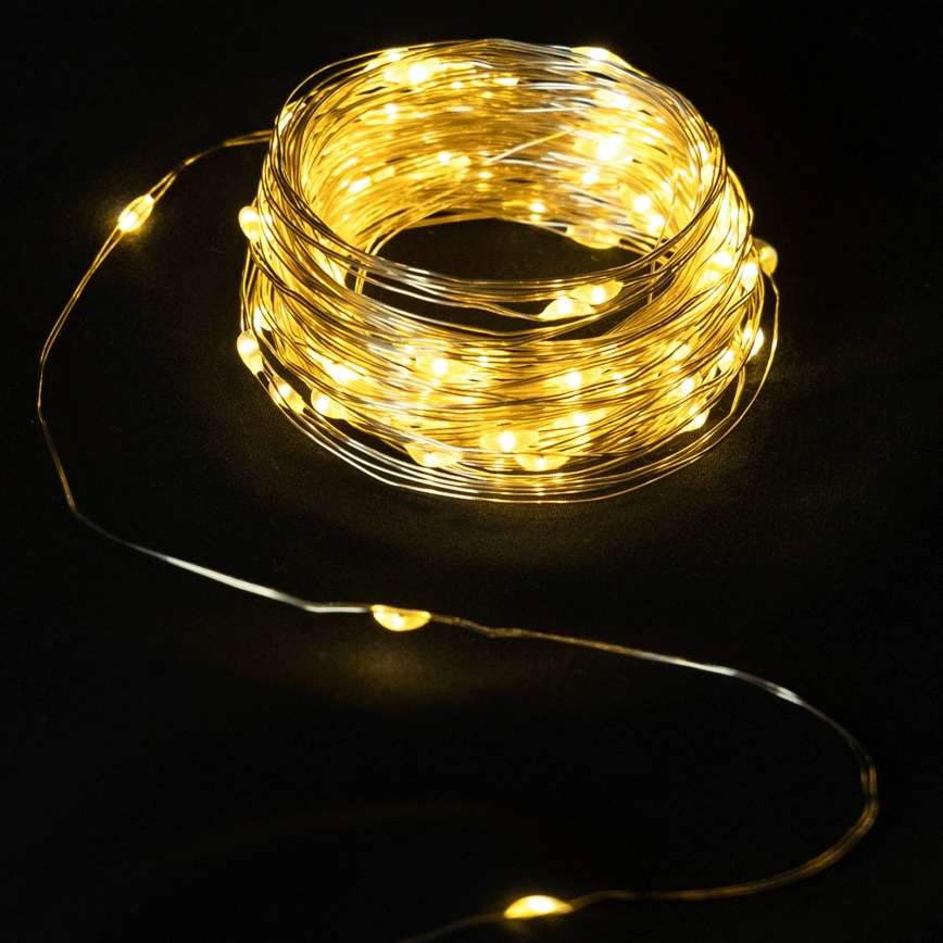 Aigostar - LED lauko girlianda 50xLED/3xAA 5,3 m šiltai balta