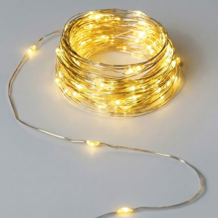 Aigostar - LED lauko girlianda 50xLED/3xAA 5,3 m šiltai balta