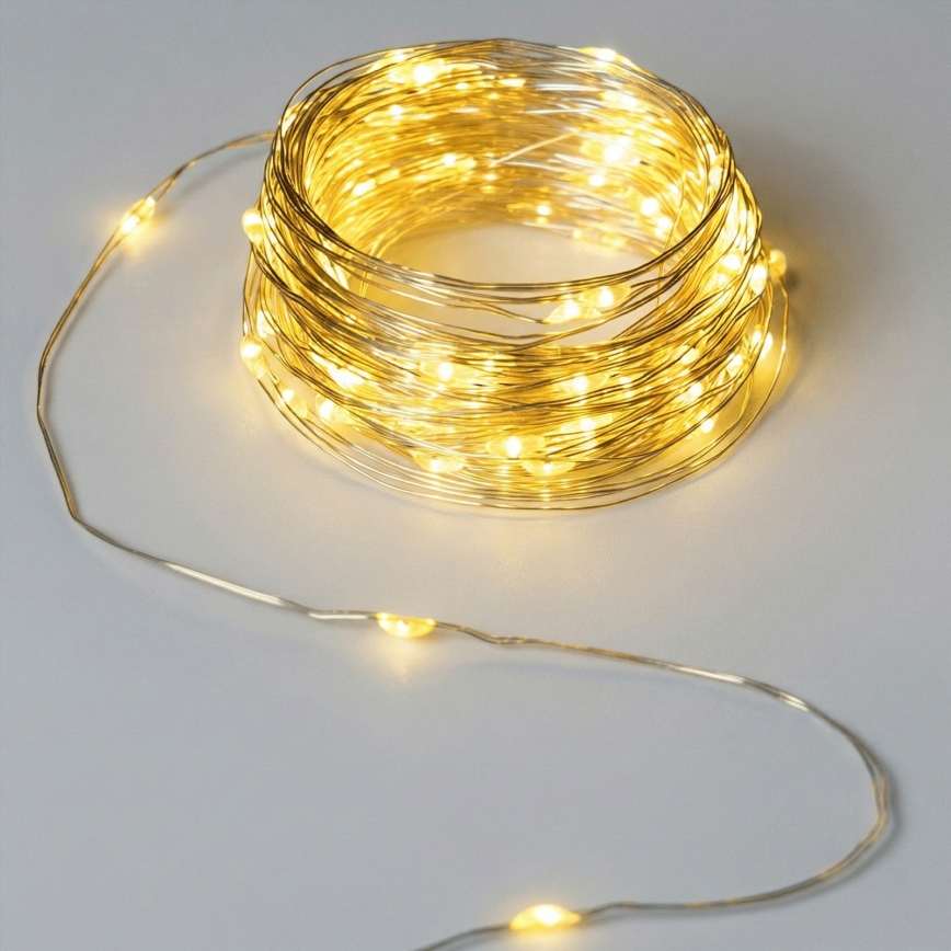 Aigostar - LED lauko girlianda 50xLED/3xAA 5,3 m šiltai balta