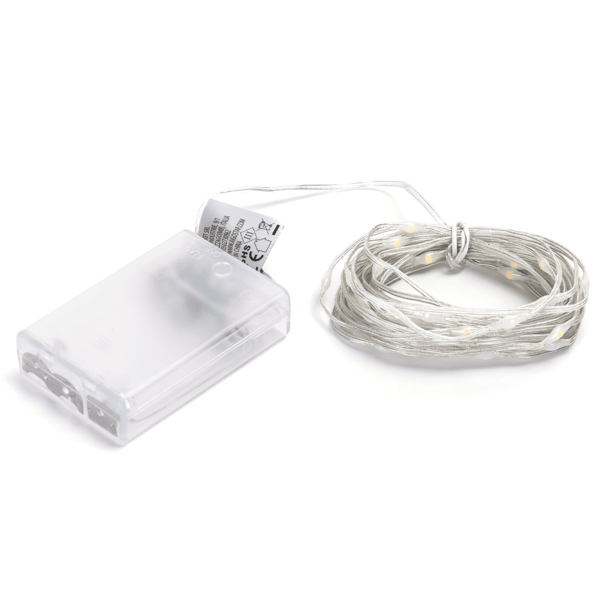 Aigostar - LED  girlianda 50xLED/3xAA 5,3m šiltai balta