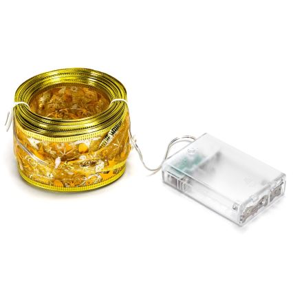 Aigostar - LED girlianda 50xLED/3xAA 5m šiltai balta, aukso spalvos