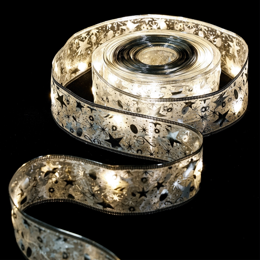 Aigostar - LED girlianda 50xLED/3xAA 5 m šilta balta sidabro spalvos