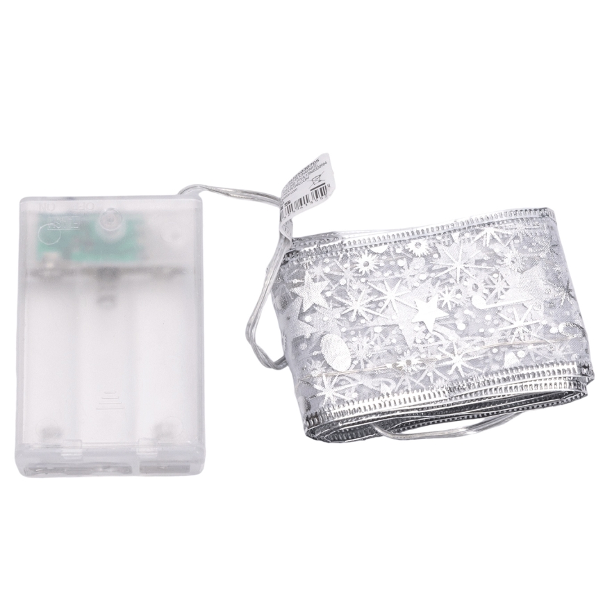 Aigostar - LED girlianda 50xLED/3xAA 5 m šilta balta sidabro spalvos