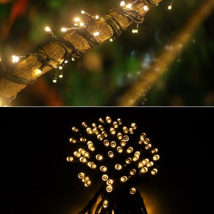 Aigostar - LED grandinė, įkraunama saulės šviesa 100xLED/12m 300 mAh IP65 šilta balta