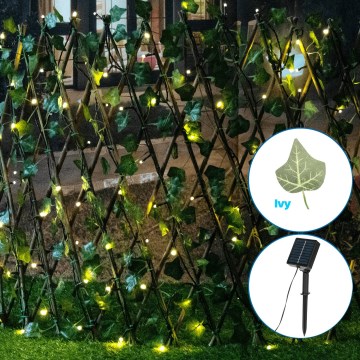 Aigostar - LED grandinė, įkraunama saulės šviesa 102xLED/2x0,7m IP65 300 mAh šilta balta ivy