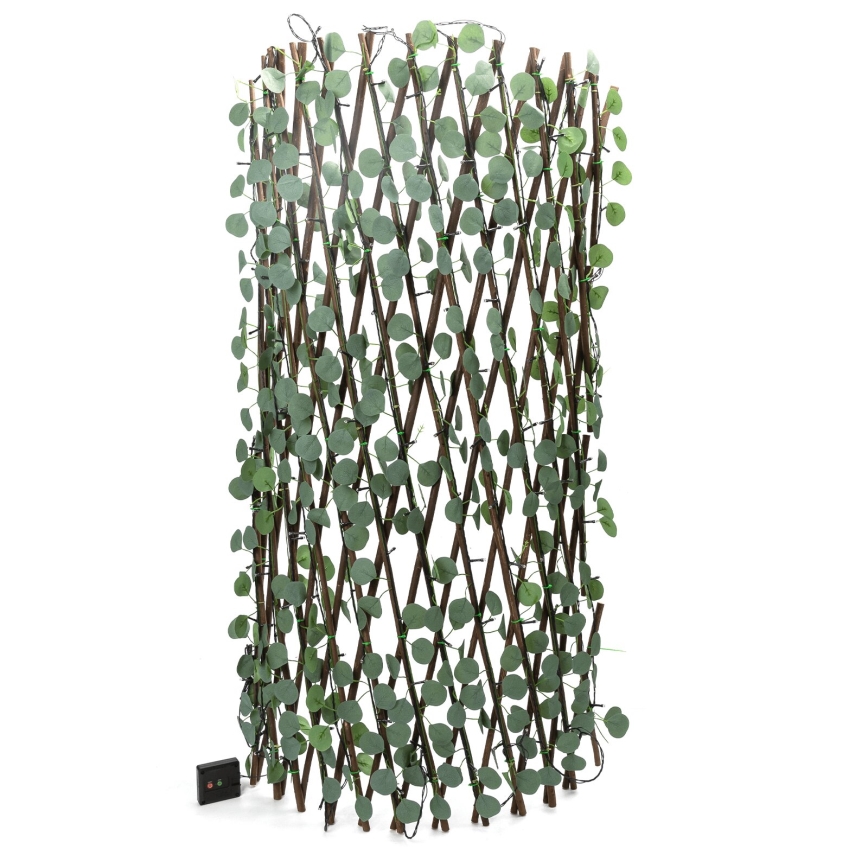 Aigostar - LED grandinė, įkraunama saulės šviesa 148xLED/2x1,2m IP65 300 mAh šilta balta eukaliptas