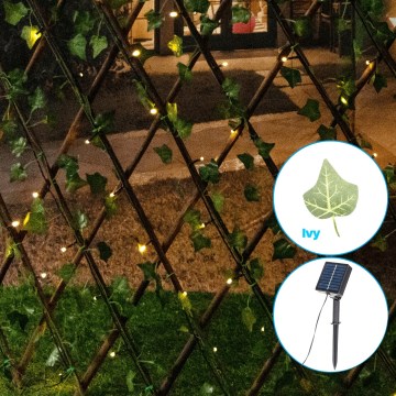 Aigostar - LED grandinė, įkraunama saulės šviesa 148xLED/2x1,2m IP65 šilta balta ivy