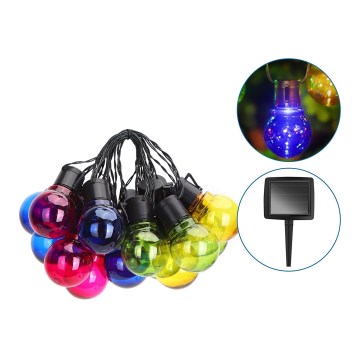 Aigostar - LED grandinė, įkraunama saulės šviesa 20xLED/5,8m IP44 daugiaspalvis 400mAh