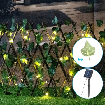 Aigostar - LED grandinė, įkraunama saulės šviesa 56xLED/2x0,4m IP65 šilta balta ivy