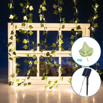 Aigostar - LED grandinė, įkraunama saulės šviesa 70xLED/4x1m IP65 šilta balta ivy