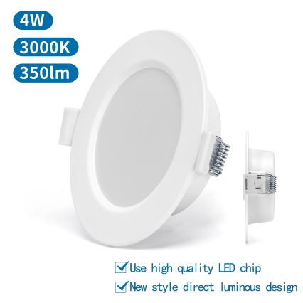 Aigostar - LED įleidžiamas lubinis šviestuvas LED/4W/230V 3000K diametras 9,8 cm balta