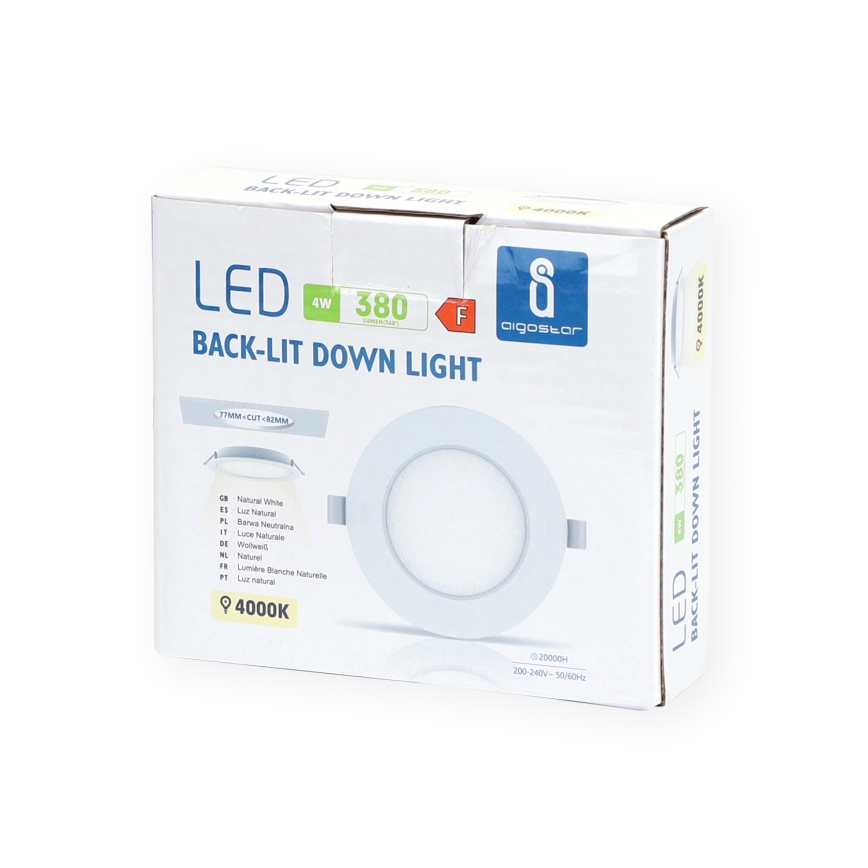 Aigostar - LED įleidžiamas lubinis šviestuvas LED/4W/230V 4000K diametras 9,8 cm balta