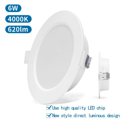 Aigostar - LED įleidžiamas lubinis šviestuvas LED/6W/230V 4000K diametras 11,8 cm balta